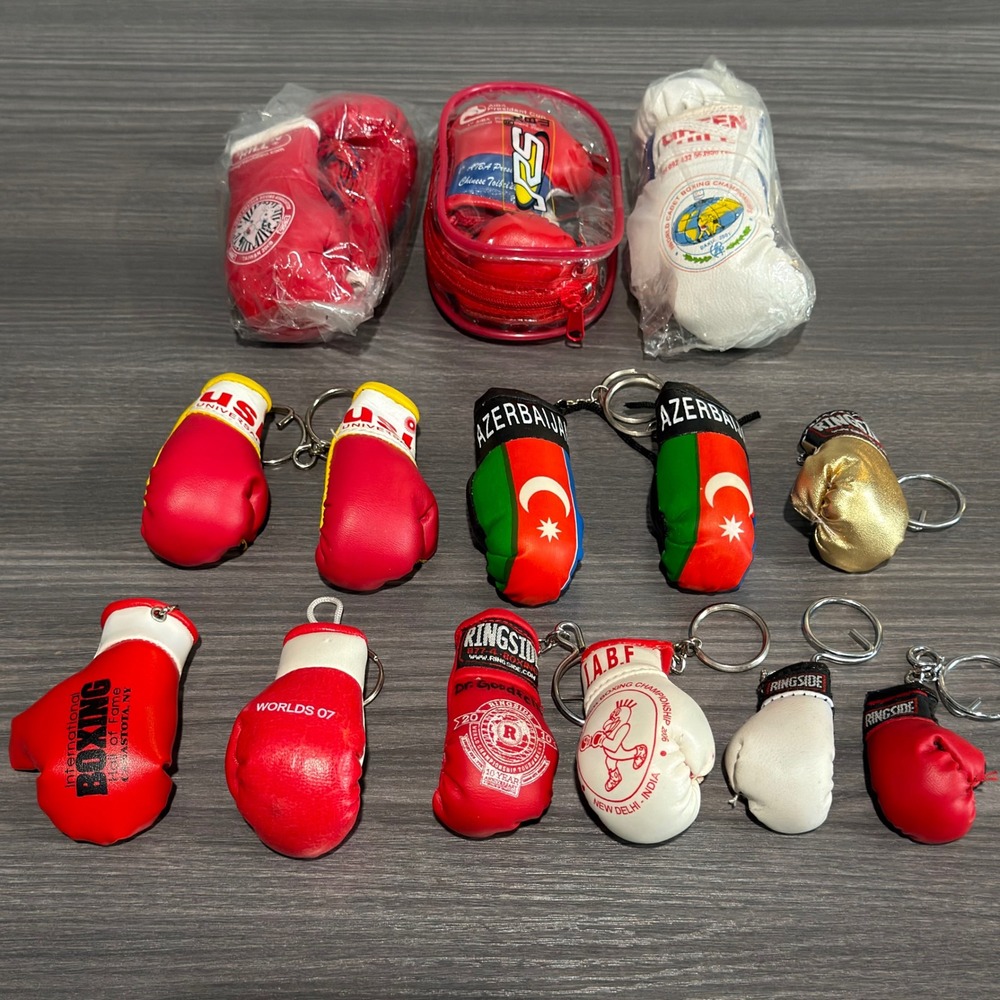 Vintage Boxing Glove Keychain Lot Ringside AIBA Green Hill World Championships